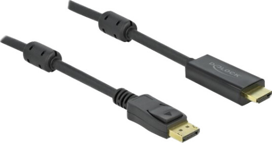 Delock 2 m DisplayPort til HDMI Adapterkabel med Trippel Beskyttelse, 4K Støtte, Svart Delock 2 m DisplayPort til HDMI Adapterkabel med Trippel Beskyttelse, 4K Støtte, Svart