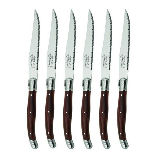 Laguiole Style de Vie Biffkniver 23 cm 6 stk dark wood Laguiole Style de Vie Biffkniver 23 cm 6 stk dark wood