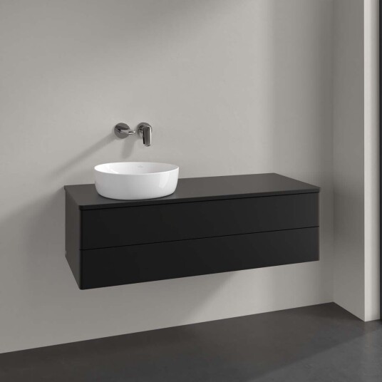 Villeroy & Boch Antao Servantskap med 2 skuffer 120x50x36 cm u/lys Sort Matt Villeroy & Boch Antao Servantskap med 2 skuffer 120x50x36 cm u/lys Sort Matt