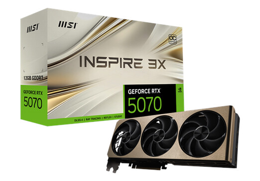 MSI GeForce RTX 5070 Inspire 3X OC 12GB GDDR7 Grafikkort med PCI Express 5.0 MSI GeForce RTX 5070 Inspire 3X OC 12GB GDDR7 Grafikkort med PCI Express 5.0
