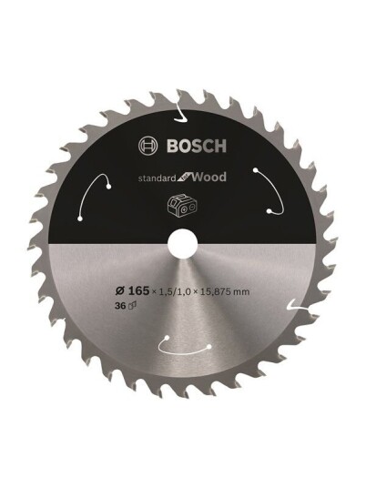 Bosch Sagblad 165 mm for Tre med 36 Tenner - Energieffektiv Batteridrevet Sirkelsag