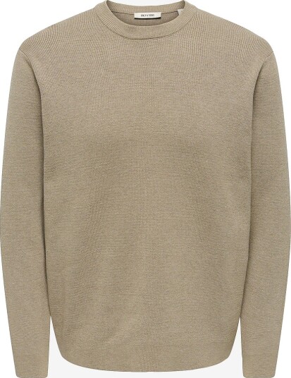 ONLY & SONS Genser Onsting Rlx Crew Neck Knit Natur ONLY & SONS Genser Onsting Rlx Crew Neck Knit Natur