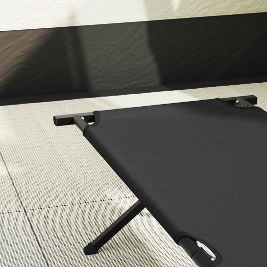 Sammenleggbar camping seng Svart 210 x 80 x 46 cm Oxford stoff