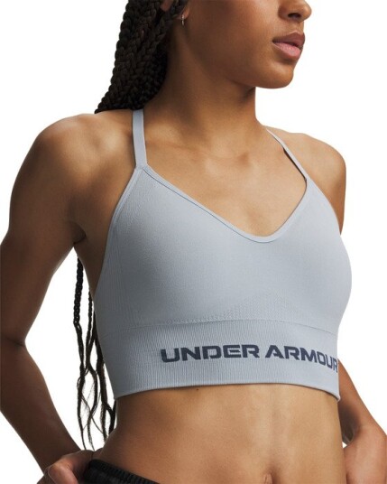 Under Armour Vanish Seamless BH i Blue Fog, Størrelse Large