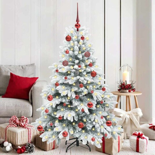  Kunstig juletre med 150 LED med stativ grønn 150 cm PE og PVC