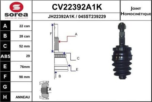 Drivledd EAI CV22392A1K