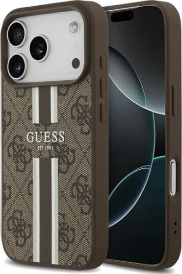 GUESS 4G Printed Stripes MagSafe case for iPhone 17 Pro - brown