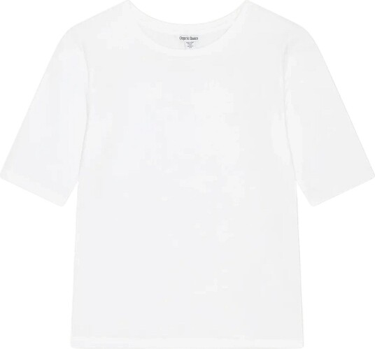 Organic Basics Everyday 3/4 Sleeve Tee WHITE S Organic Basics Everyday 3/4 Sleeve Tee WHITE S