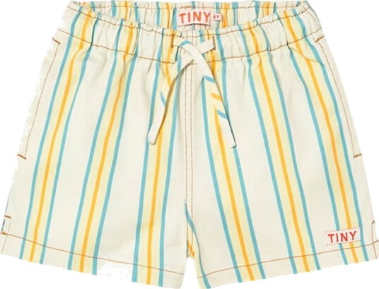 Tiny Cottons Shorts   Denim   Flerfarget Striper   Off White   Tiny Cottons   4 år 104   Shorts   Hvit