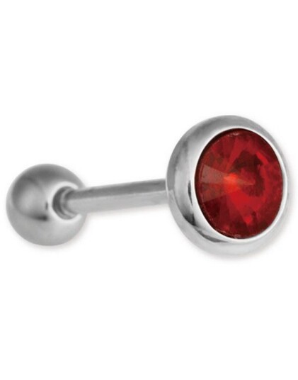 Single Red Diamond Tungepiercing