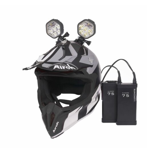 Snøscooterlykt/hjelmlykt LUMONITE Navigator2 4195 lm / Oppladbar 2 x lys og batteri + GoPro feste 8390 lm