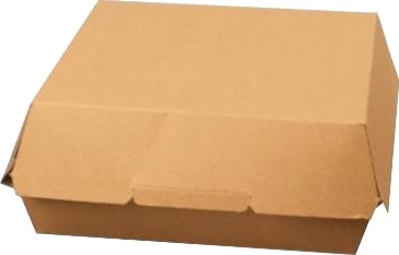 Burger/Sandwich Boks 190X190x80 Mm Xl Brun/Hvid,125 Stk/Krt