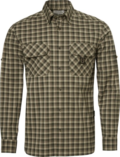 Chevalier Men"s Creek Shooting Fit Coolmax Shirt Mink Brown Checked S