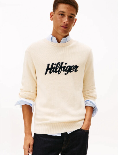 Tommy Hilfiger Seasonal Graphic Cotton Cneck - Cream - XXL Tommy Hilfiger Seasonal Graphic Cotton Cneck - Cream - XXL