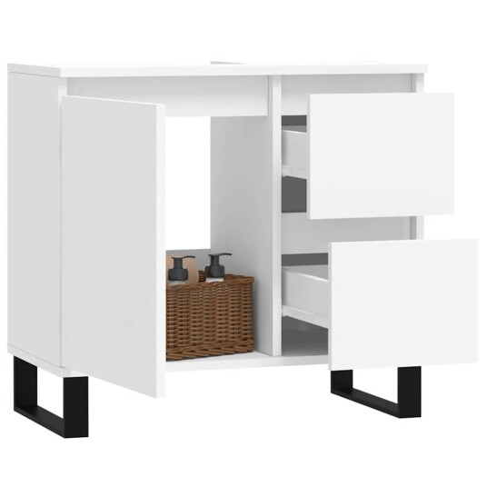 vidaXL Baderomsskap hvit 65x33x60 cm konstruert tre