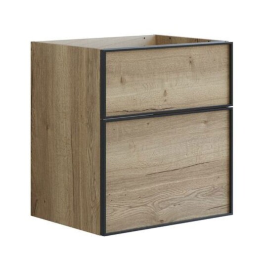 Dansani Inzo Alu-ramme Svart Underskap 2 Skuff Natur eik / 60cm Dansani Inzo Alu-ramme Svart Underskap 2 Skuff Natur eik / 60cm