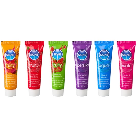 Skins Vital Lubes & Fruity Tubes 6 x 12 ml - Klar Skins Vital Lubes & Fruity Tubes 6 x 12 ml - Klar