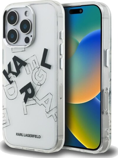 Karl Lagerfeld IML Sketched Graphic Case for iPhone 16 Pro Clear