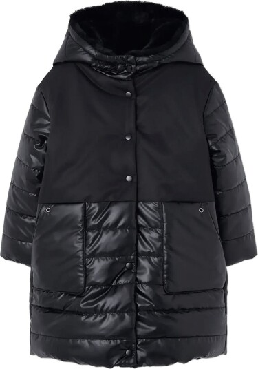 Boboli Technical Fabric Parka For Girl BLACK 122