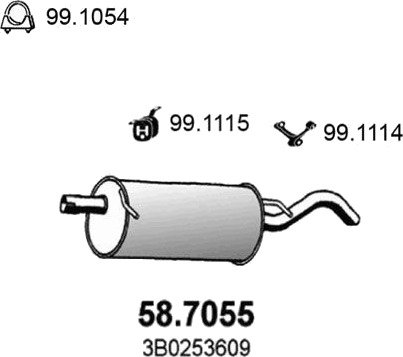 Bakre eksospotte ASSO 58.7055 Bakre eksospotte ASSO 58.7055