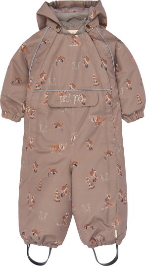 Petit Piao Vinterdress PPDard Fossil Fox AOP Petit Piao 2 år (92) Vinterdress Beige Brun