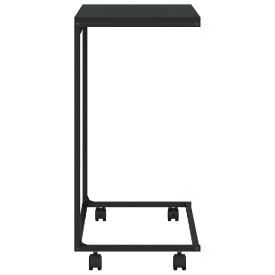 vidaXL Sidebord med hjul svart 55x35x70 cm konstruert tre