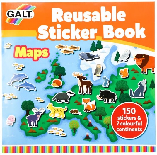 Galt Reusable Sticker Book Maps 55-1005287