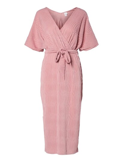 YAS Yaslully Ss Wrap Long Dress   D2D   Pink   XS