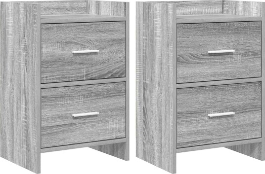  Nattbord 2 pcs Grå Sonoma 40 x 30 x 60 cm Konstruert tre