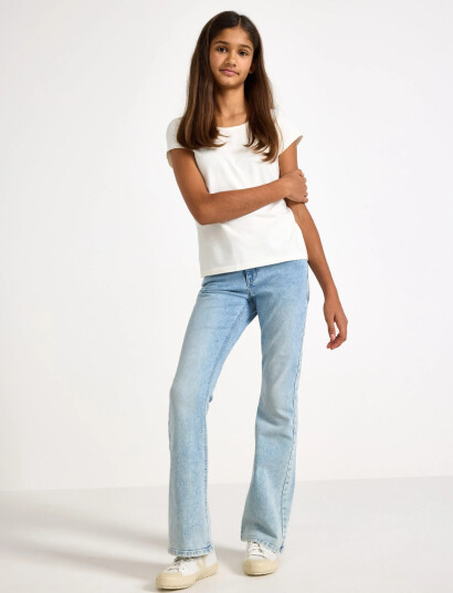 Lindex Trousers Denim Freja Lt Blue Blue 134
