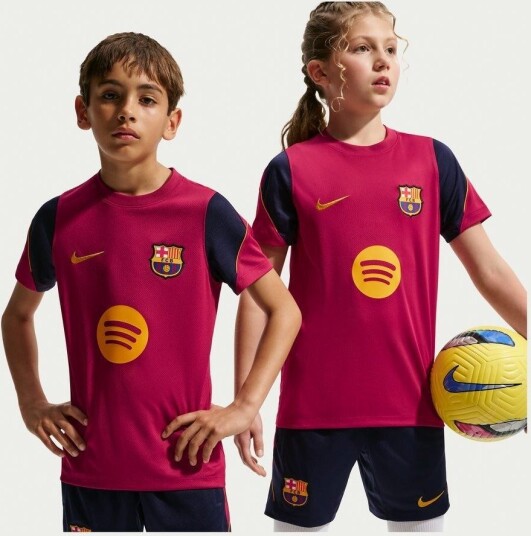 Barcelona Trenings T Skjorte Dri FIT Strike   Burgunder/Svartblå/Gul Barn   Nike størrelse M: 137 147 cm