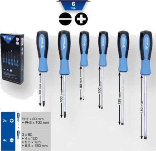 Brilliant Tools 6-delt Skrutrekkersett med Displayemballasje