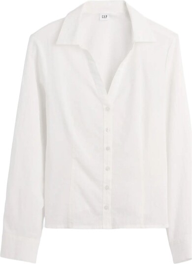 GAP Textured Dobby Fitted Shirt From The Gap Collection White L