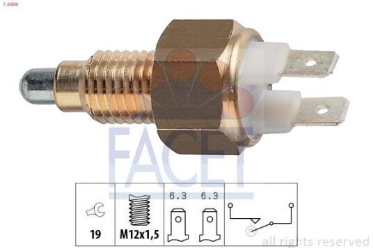 FACET 7.6009 Bryter, ryggelys FACET 7.6009 Bryter, ryggelys