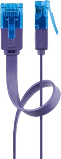 Goobay CAT 6A flat patchkabel U/UTP fiolett kobberleder CU 0,5 m