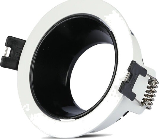 V Tac GU10 innfellingsspot   Rund hvit/sort aluminium Ø7,9 cm hull: Ø7,2 cm uten lyskilde
