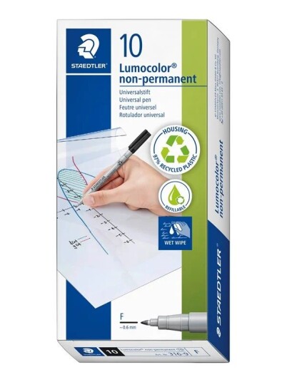 Staedtler Universal pen Lumocolor non-p.10 pcs F bla