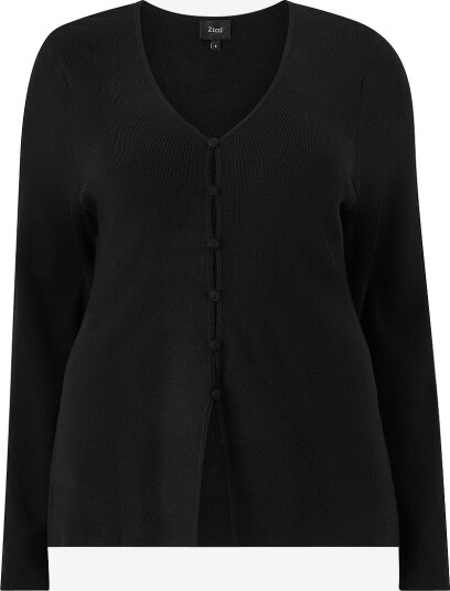 Zizzi Kardigan Mella Rib L/S Cardigan Svart