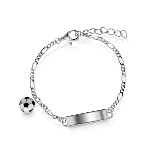 Prins & Prinsesse Armbånd til barn i 925 sølv med fotball Prins & Prinsesse Armbånd til barn i 925 sølv med fotball