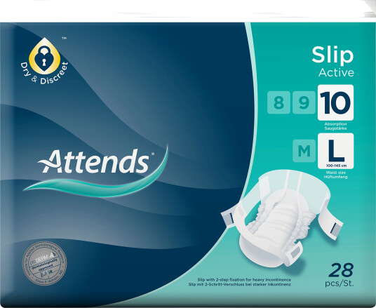 Attends Slip Active 10, Large, 28 stk. Attends Slip Active 10, Large, 28 stk.