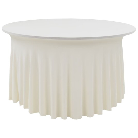 vidaXL Elastisk bordduk med skjørt 2 stk 180x74 cm kremhvit