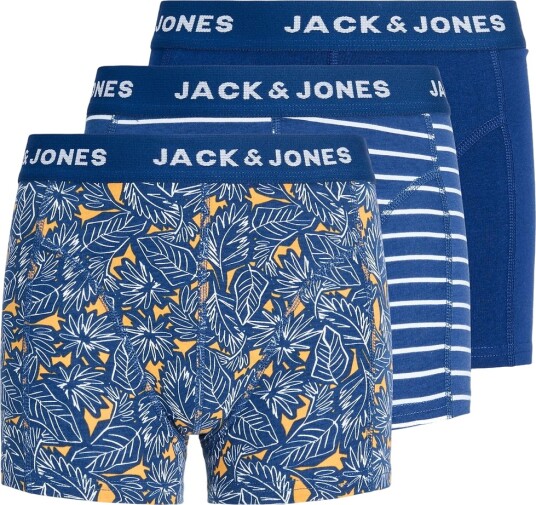 Jack & Jones Boxershorts JackEvin 3 pack Blue/Bellwether Jack & Jones 10 år 140 Boxershorts Blå Oransje