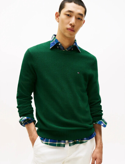 Tommy Hilfiger Essential Structure Crew Neck - Green - S