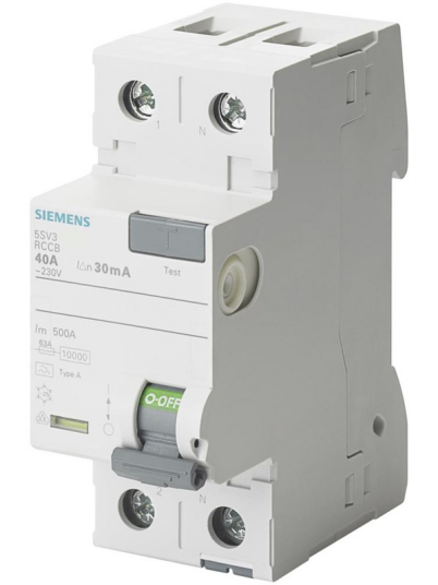 Siemens Rccb 2-polet type a 25a 30 ma 230vac (4001869429632)