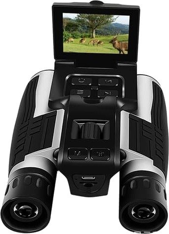 12 × 32digitale kikkerter med 2.5K video og 48MP foto, 8x zoom, IPS-skjerm, for fugletitting og utendørseventyr