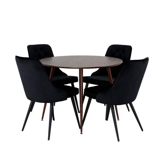 Spisegruppe Venture Home Plaza med 4 Velvet Deluxe Stoler Spisegruppe Venture Home Plaza med 4 Velvet Deluxe Stoler