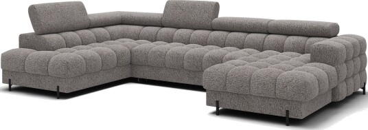 Feraria 6 seters Bubblig sovesofa med divan og sjeselong oppbevaring Venstre Pellerito 20
