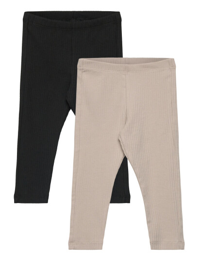 Lindex Leggings Basic Rib 2 Pack Black 80