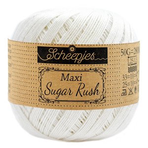 Scheepjes Maxi Sugar Rush Garn Unicolor 105 Brudehvit