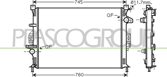 Radiator motorkjøling PRASCO FD110R002
